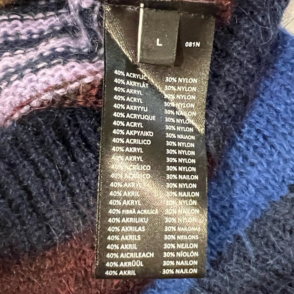Paul Smith women’s striped mohair blend crewneck sweater size Large - Picture 7 of 9